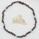 Teething amber necklace with turquoise